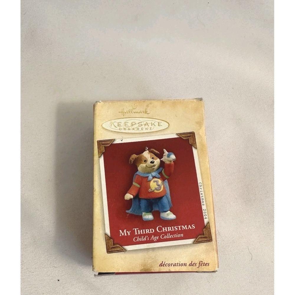 Hallmark 2004 My Third Christmas Keepsake Ornament Vintage Dog Puppy Superhero